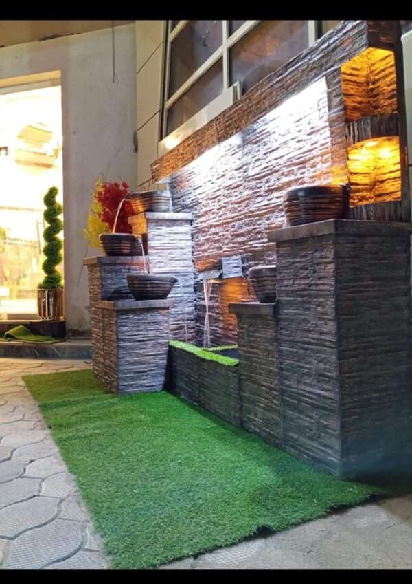 Modern Tiered Bowl Fountain with LED Backlight - Image 2