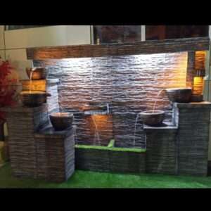 Modern Tiered Bowl Fountain with LED Backlight