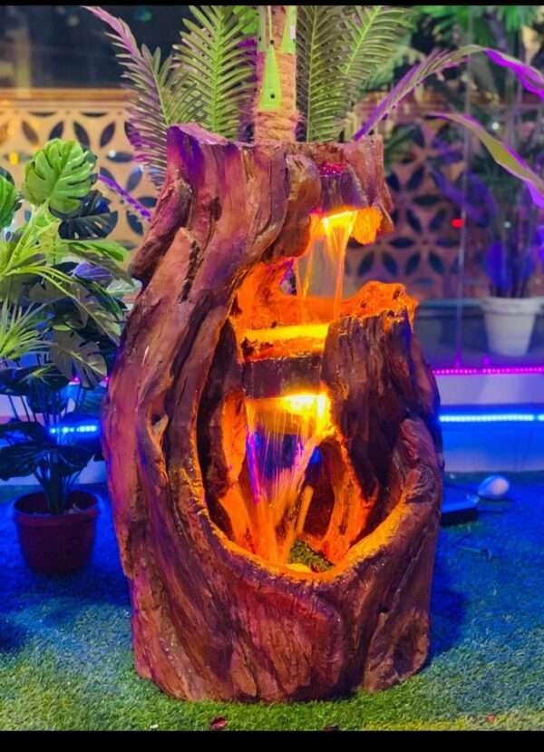 LED Tree Trunk Waterfall Fountain