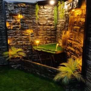 L-Shaped Artificial Stone Fountain Wall