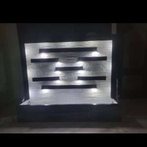 Modern Cascade Fountain with White Stone Finish
