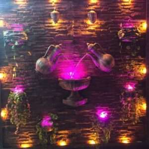 LED Illuminated Wall-Mounted Jug Water Fountain