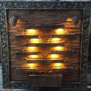 Wall-Mounted LED Water Feature with Rustic Finish