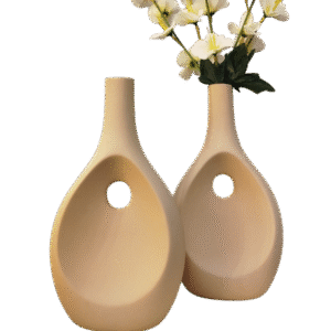 Beige Teardrop Hollow Vases Large Set