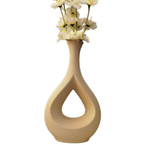 Beige Teardrop Hollow Neck Large Vase