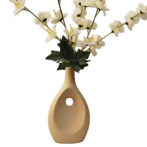 Beige Mono Hollow Oval Large Vase